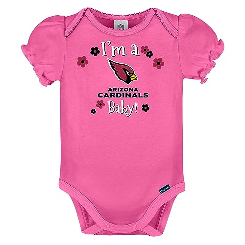 Gerber Baby Girls' NFL Team 3 Pack Short Sleeve Onesie Bodysuit2