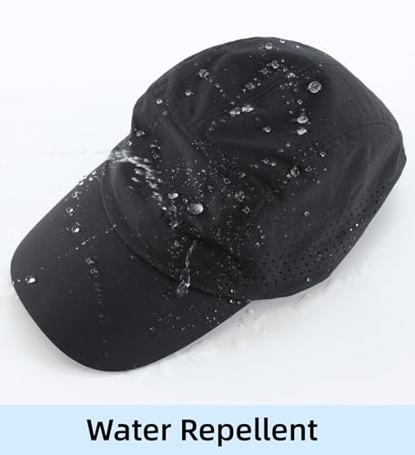 Connectyle Mens Performance Running Hat Lightweight Quick Dry Outdoor Sport Cap Upf 50+ Breathable Athletic Fitted Cap Black thumb #5