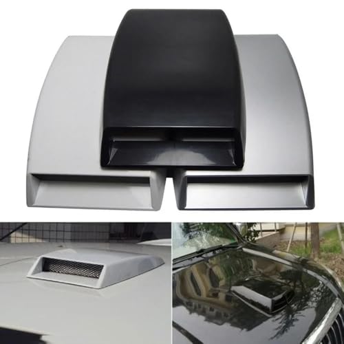 Accesorio de ajuste automotriz universal blanco para cubierta de ventilación de capó 4