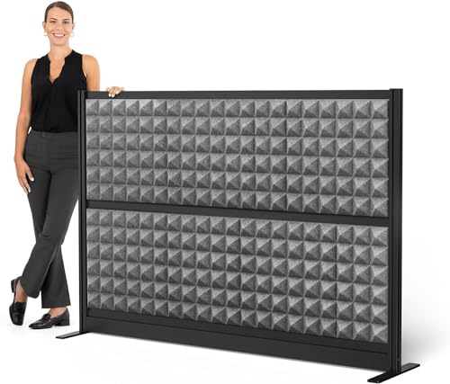 Stand Up Desk Store Studio Modular Wall and Sound Absorbing Room Divider | Sound Dampening Acoustic Panels for Office Cubicle | Noise Reduction and Noise Canceling Office Partition (70'' x 48'')