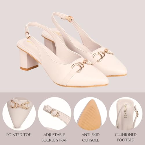 Image of TRASE Block Heels Sandals for Women, Flashy-I Stylish & Comfortable Footwear