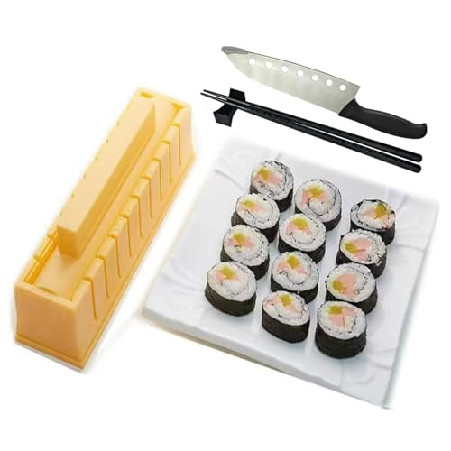 YUHE Kit de fabricación de sushi, molde de sushi, kit de fabricación de sushi, edición premium (forma redonda)
