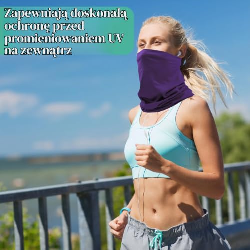 CYZBL 8 sztuk outdoorowych chustek wielofunkcyjnych, elastyczny sportowy bezszwowy szal, chusta na szyję motocyklowa, odporna na promieniowanie UV, unisex, do jogi, biegania, wędrówek, jazdy na