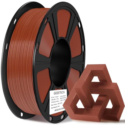 Image of Geeetech PETG Filament 1.75mm, 1 KG (2.2lbs) Spool 3D Printer Filament, High-Toughness, ±0.02mm Accuracy, Neatly Wound & Moistureproof, Non-Clogging Non-Stringing, Fits Most FDM Printers, Brown