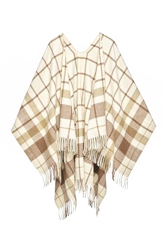 Image of Women's Shawl Wrap Poncho Ruana Cape Cardigan Sweater Open Front for Fall Winter Spring