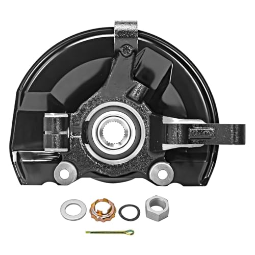 Image of Detroit Axle - Front Left Steering Knuckle Kit for 07-17 Jeep Compass Patriot, 07-12 Dodge Caliber, Driver Side Steering Knuckle & Wheel Bearing Hub CV Axle 2007 2008 2009 2010 2011 2012 Replacement