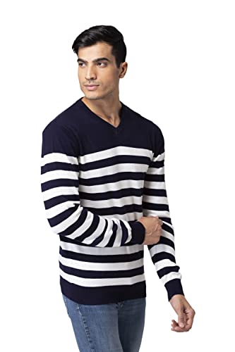 Image of Allen Cooper Strips Sweater for Men