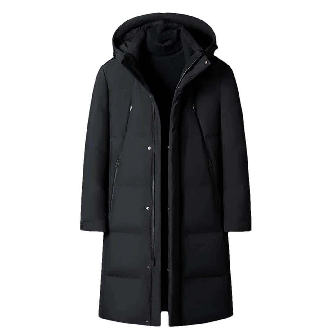 Winter Down Jackets For Men White Duck Down Long Coat Mens Overcoat Hooded Thick Warm Parkas
