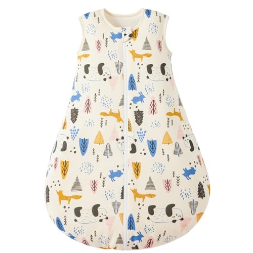 Duomiaomiao katoenen babyslaapzak 1,5 TOG voor het hele jaar, winter, jongens en meisjes