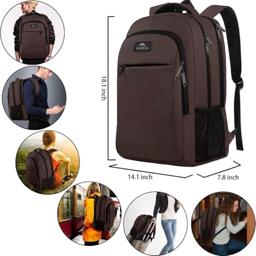 Image of MATEIN 15-inch Laptop Backpack, School Backpack with USB for Men Women and College Student, Sturdy Laptop Bag for Laptop Accessories Water Resistant Travel Backpack Functional Birthday Gifts