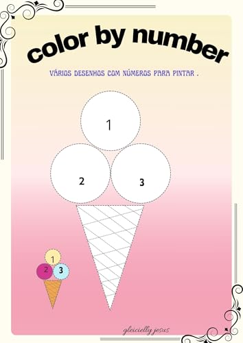 color by number: vários desenhos com números para pintar. (Portuguese Edition)