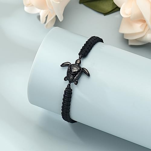 shajwo Cremation Jewelry Sea Turtle Urn Bracelet for Ashes for Women Men Memorial Adjustable Braided Ashes Bracelet3