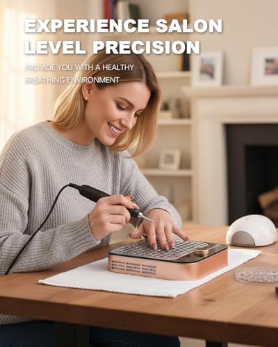 Image of Professional Rechargeable Nail Dust Collector, Cordless Nail Dust Vacuum Machine with Strong Airflow, Low Noise Manicure Dust Collector for Acrylic Gel Polish Nail Drill, Home & Salon Use