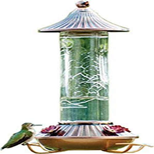 Audubon NA35240 Etched Glass Hummingbird Feeder, Ounce Feeder-14 oz, 14-Inch,...