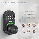 Keypad Smart Door Knob Lock, Yamiry Keyless Entry Digital Lock with Handle, Electronic Code Knob for Front Door, Easy Installation - Image 2