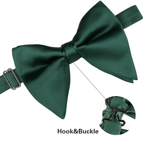 Image of Alizeal Velvet Pre-tied Adjustable Bow Tie for Men Oversize Formal Solid Tuxedo Bowtie