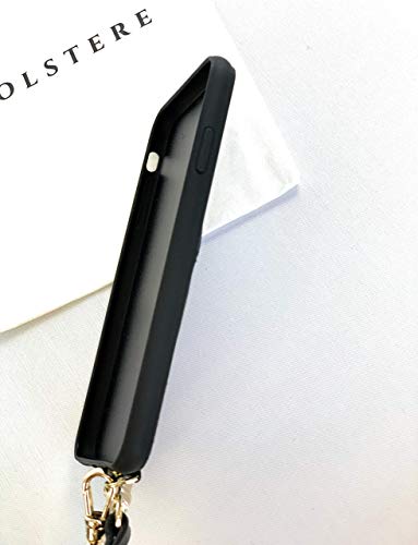 Genuine Eco-Friendly Leather Black Iphone Case Crossbody - Cell Phone Purse Cross Body Wallet Id Card Holder Sleeve, Adjustable Shoulder Strap; Iphone Leash For Travel (Black, Iphone 11 Pro Max) #TOP3