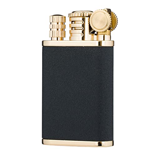 2 In 1 Lighetr Permanent Match Antique Style Flint Wheel Kerosene Lighter With Permanent Match (Matte Black) #TOP1
