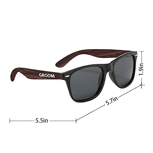Image of LADY&HOME Bachelor Party 7pcs Wedding Sunglasses for Groom, Best Man, Groomsmen Gifts Wedding Favor