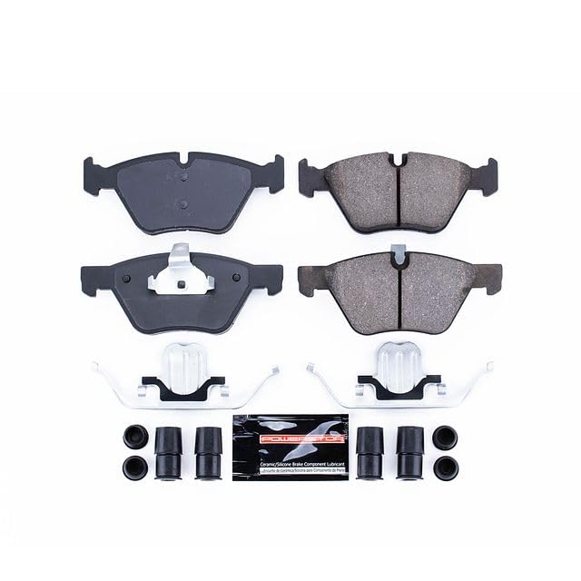 Image of PowerStop Front Brake Pads for BMW 128i 2008-13 - Z23 Carbon-Fiber Ceramic Brake Pads with Installation Hardware, Z23-1061A