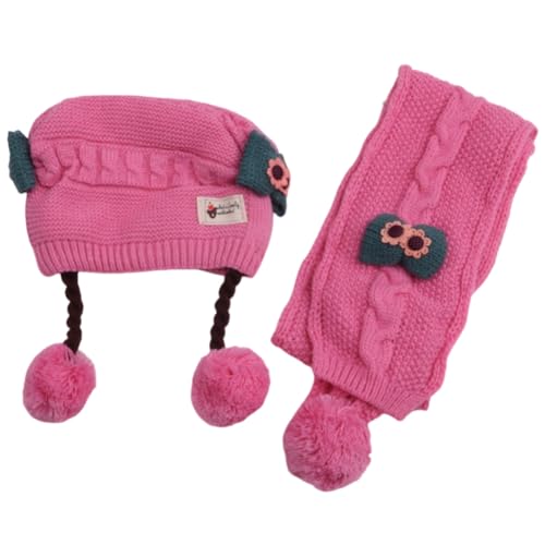 Baby Knitted Winter Hats Kids Winter Warm Cute Faux Braid Pompom Hat Photo Prop Crochet Knit Cap Beanie Hat