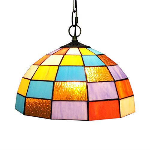 Suspension en verre coloré style vintage luminaire rectangle élégant