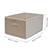 BOMKEE Collapsible Sorage Bins, Storage Cubes Baskets Collapsible Fabric Storage Boxes with Handles for Home and Office (Set of 4, Beige, 15.4 x 11.4 x 7.91inch)