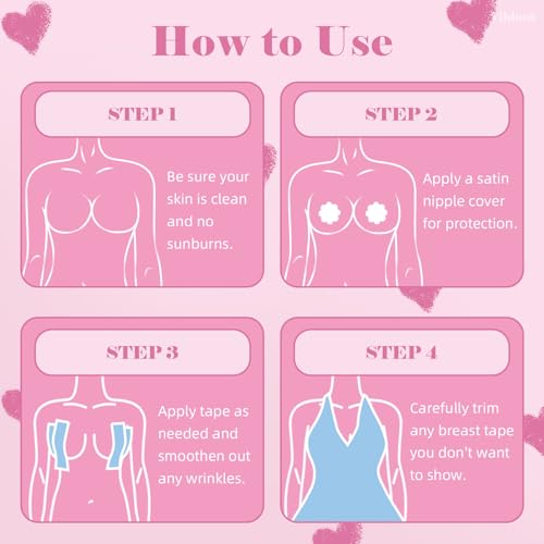 Vildout Boob Tape Kit - Boobtape for Breast Lift with Petals and Covers, Breathable Sticky Adhesive Bra Tape, Push Up Boobytape for Large Breasts A-G Cup Beige — view 5