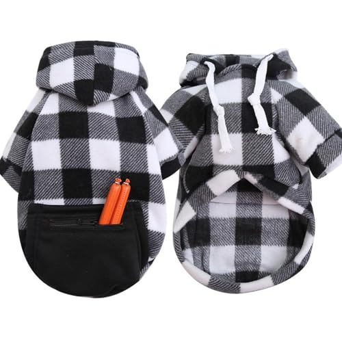 Dualoai Moletom com capuz para cachorro, roupas de inverno para clima frio com bolso com zíper, mole