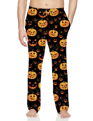 TUONROAD Mens Christmas Pyjama Jogger 3D Pattern Loose Lounge Sleepwear Leisure Pajama Pant