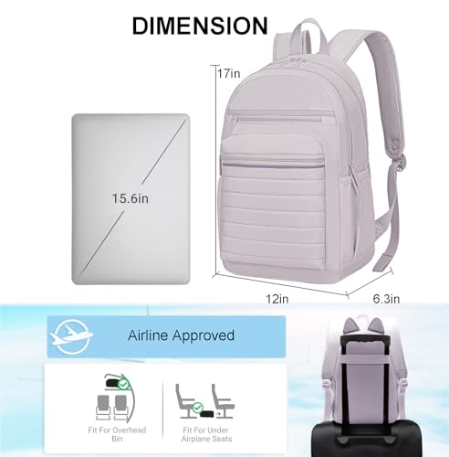 Image of KEOFID Travel Backpack for Women, Womens Work Backpacks, Anti-theft Backpack Purse, Back pack for College Girls, Carry-On Travel Backpacks,Bookbag (Light Gray)