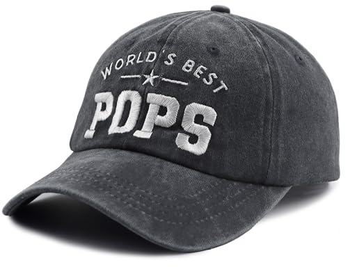 Image of World's Best Pops Hat for Men, Funny Adjustable Cotton Embroidered Papa Baseball Cap