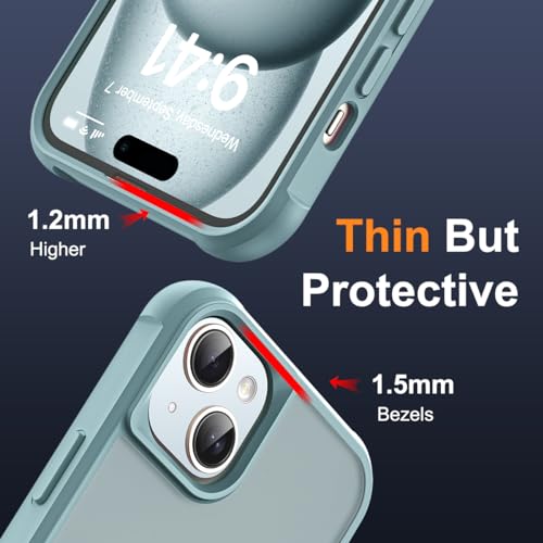 SKYLMW Compatible with iPhone 15 Case with Invisible Magnetic O-Ring Stand Military-Grade Translucent Case for iPhone 15 6.1" [Compatible with Mag-Safe][Great Grip Feeling], Blue by SKYLMW - Image 6