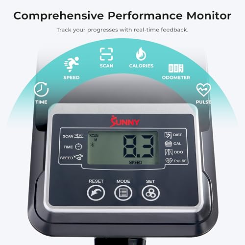 Image of Sunny Health & Fitness Elliptical Machine with Extended Stride, Ultra Quiet 300 lbs Capacity Cross Training Cardio Fully Body Exercise for Home, Sunny Fit App Access, Optional 12 inch or 16 inch Stride Length
