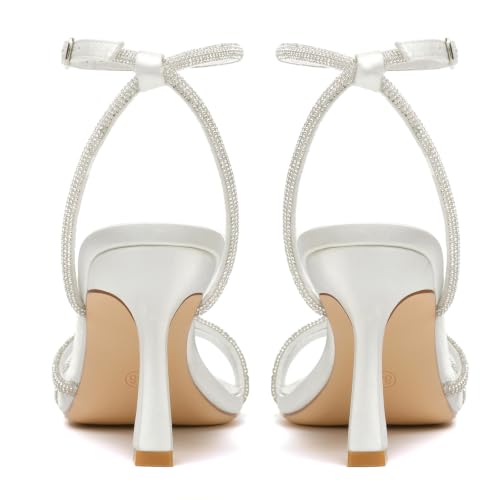 Image of Mostrin Womens Sandals Strappy Heels for Women Ankle Strap Lace Up Heels Square Open Toe Heels Tie Up Stiletto High Heeled Sandals for Prom, Party, Daily Wear