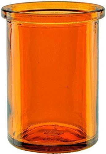 Bluecorn Beeswax 50% Recycled Glass Candle Holder (2¼-Inch Interior Diameter x 3¾-Inch Tall) - Orange