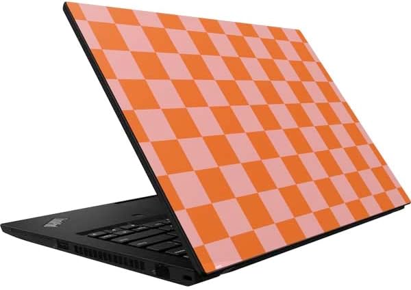 Skinit Laptop Decal Skin Compatible with Lenovo ThinkPad P14s Gen 2 Originally Designed Orange Checkered Design