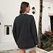 Wrenpies Oversized Long Sleeve Shirts for Women Acid Wash Tshirts Loose Fit Vintage Casual Basic Baggy Cozy Crewneck Tops(Black,L)