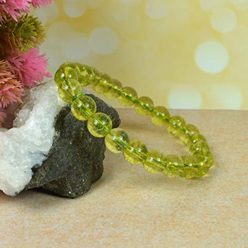 Image of Reiki Crystal Products Natural Crystal Stone 8 mm Round Bead Bracelet for Men & Women | Stretchable Gemstone Bracelet for Meditation, Yoga, Reiki & Daily Wear