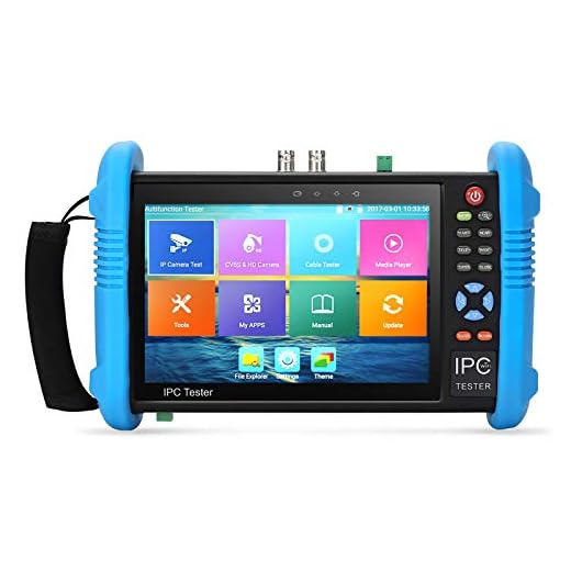 Koolertron Upgraded 7 inch IPS Touch Screen H.265 4K IPC-9800 Plus IP Camera Tester CCTV CVBS Analog Tester Built in WiFi with POE/WIFI/8G TF Card/HDMI Output/RJ45 TDR/Dual Window Test/Firmware