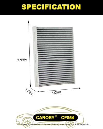 Image of CARORY Cabin Air Filter w /Activated Carbon for 2017-2022 Nissan Qashqai, 2014-2020 Rogue, 2017-2022 Rogue Sport, CF854
