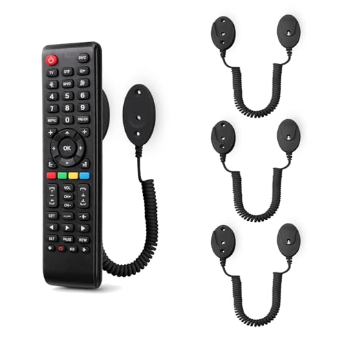 Remote Holder Anti-Loss TV Remote Finder Adhesive Remote Control Holder for Fan Remotes AC Remote and Gaming Controllers Mounts on Flat Surfaces (Black)