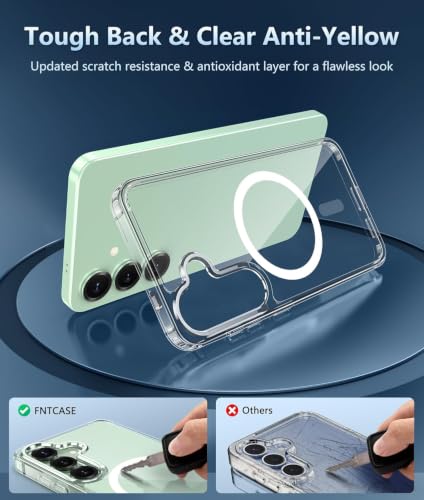 Image of DIZORO Crystal Clear Magnetic Compatible with Samsung S24 fe Back Cover case with Anti-Yellow (Compatible with Magsafe) Anti-Scratch | Shockproof Transparent Cover