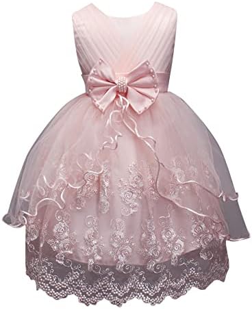 Hopscotch Girls Sleeveless Embellished Party Dress in Peach Color for Ages 2-3 Years