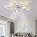 Oscuramento Ventilatore da soffitto con illuminazione LED Leggero, 50W Dimmerabile Luci del con telecomando e APP, Lampada da soffitto per Soggiorno Camera da letto Ufficio, 78CM
