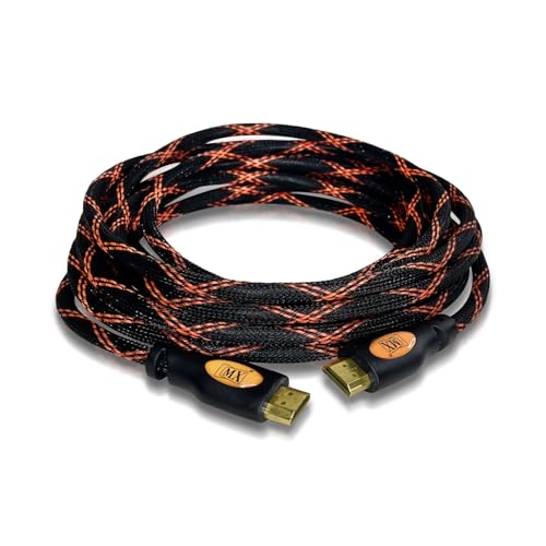 Image of MX Male Cord 2.0 V 19pin High Speed Cable Supports 4K@60MHz 2160p 1080p (4K Premium, HDMI Male To Male With Naylon Mesh, 1 METER)