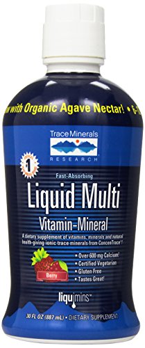 Trace Minerals | Liquid Multi Vitamin-Mineral | B Vitamins, Antioxidants, 72+ Ionic Trace Minerals | Daily Energy, Hair, Skin, Nails For Men And Women | Natural Berry | 30 Servings, 30 Fl Oz #TOP17