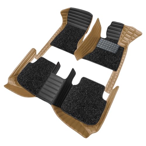 Image of Antiskid Combination 9D Car Mat Full Set for Vinfast VF 7 2026 | Luxury Leather Dual-Stitch Full Set 9D Car Floor Mat || 100% Waterproof & Washable||Color: Black FR-Chamois