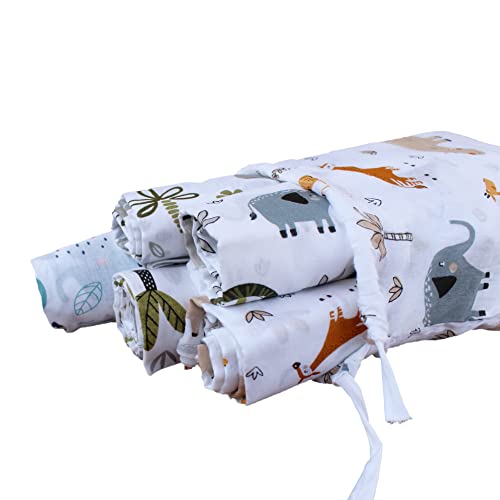 Trance Home Linen Super Ultra Soft 100% Cotton Baby Wrapper | New Born Swaddling Soft Cotton Sheets | New Born Swaddle Cloth (100X100 Cm, Baby Pug, Pack Of 5), 200 Tc, Baby Pug, Multicolor