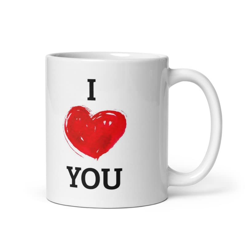 I Love You-Cute Heart Design White Ceramic Coffee Mug 325ml